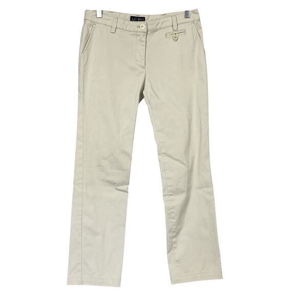 Armani Jeans Denim - Armani Jeans Womens 28 Beige Mid Rise Ankle Straight Stretch 30x27 Neutral AJ